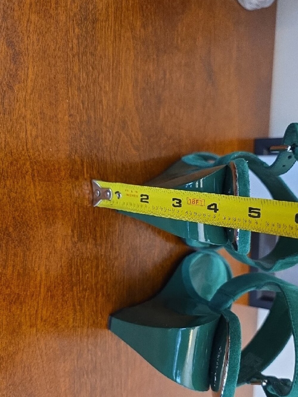 Calvin Klein Teal Green Suede Two-Strap Women's Sandals - Picture 3 of 7